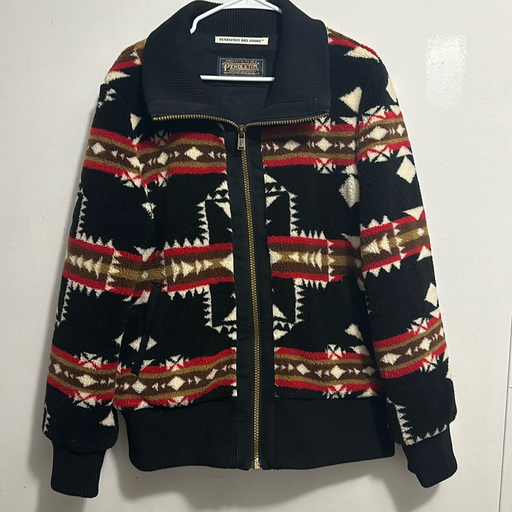 Vtg Pendlenton foxglove sherpa fleece jackect size large